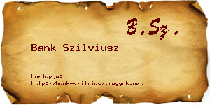 Bank Szilviusz névjegykártya